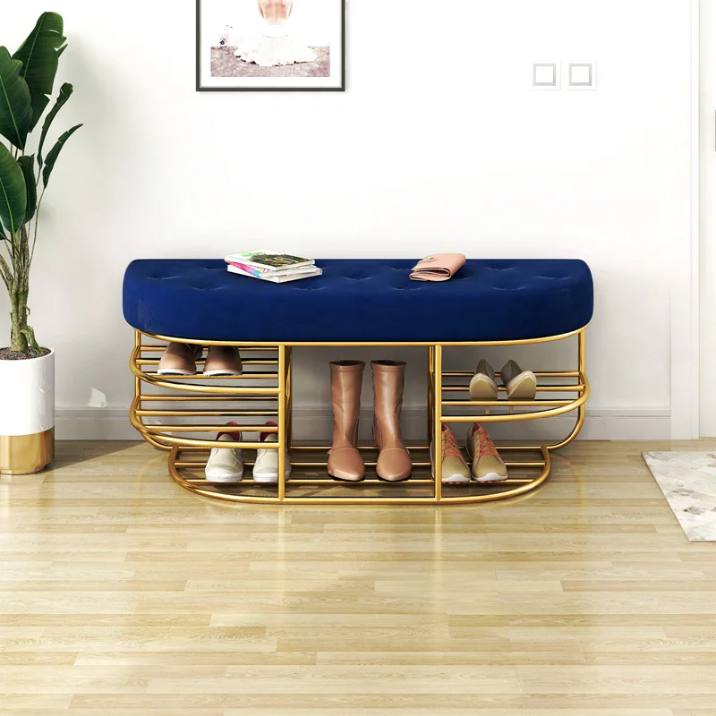 

Fabric Living Room Hotel Shoe Changing Stools for Home Furniture Hallway Porch Shoe Rack Bedroom Dormitory Leisure Ottoman Bench