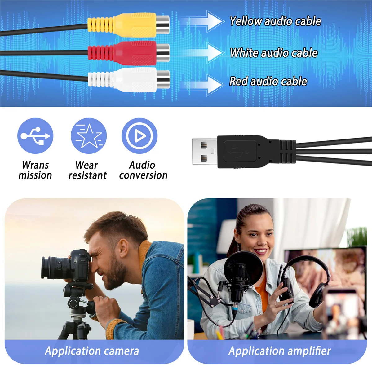 USB - 3RCA ̺ USB  - 3 RCA Rgb  AV Ʈ _N34R
