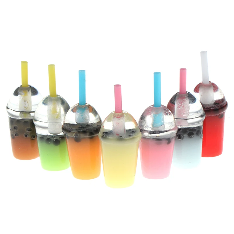 Dollhouse Miniature Ice-cream Coffee Cup Drink Model Pretend Play House Toys Mini Doll House Decor Kitchen Food Doll Accessories