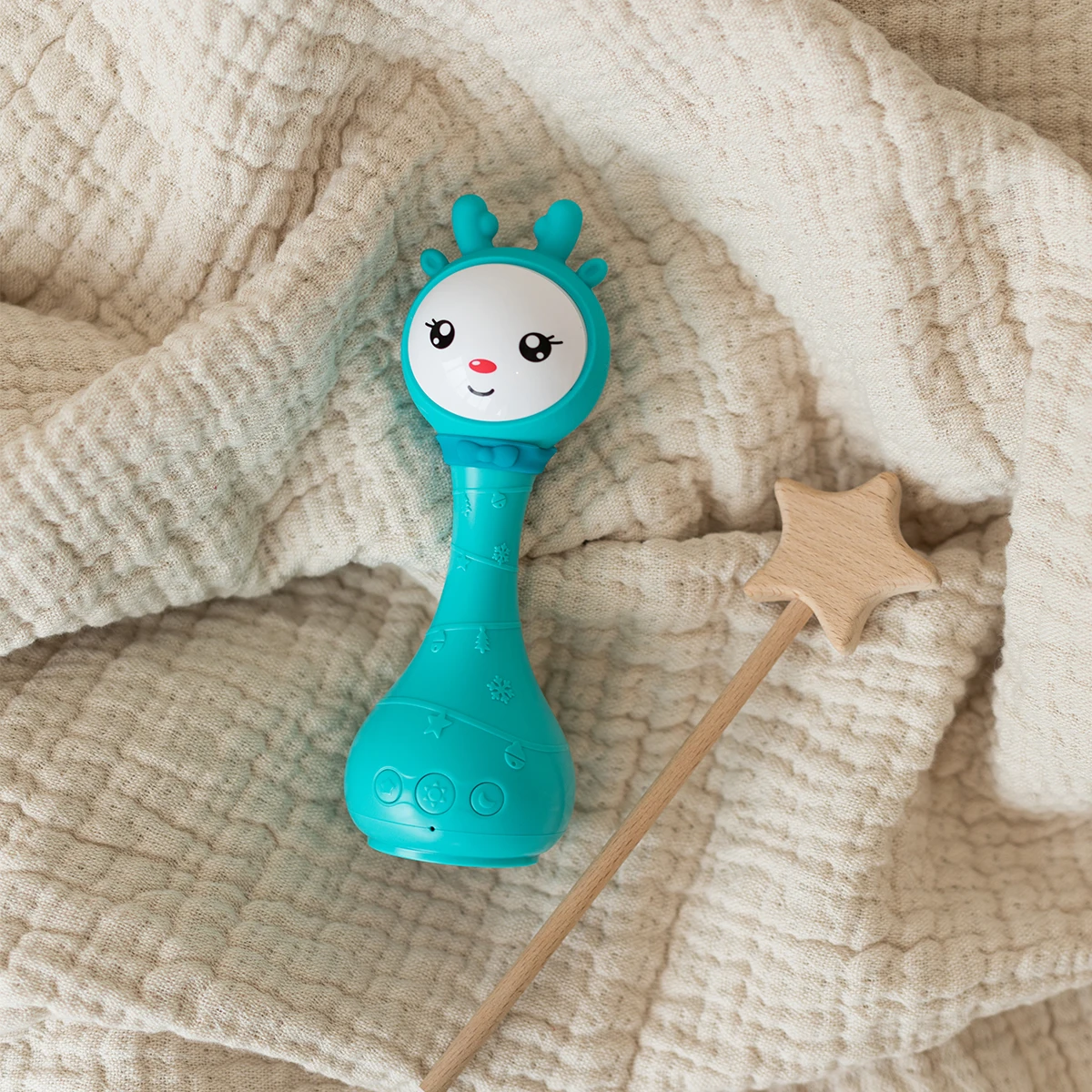 خشخيشة أطفال موسيقى وضوء مستشعر لون