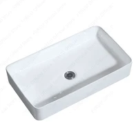 Ceramic Wash Basin Countertop Bathroom Balcony Table Sink Rectangular Above Counter Vanity Sink Apartment Lavatory Vessel Sink 1