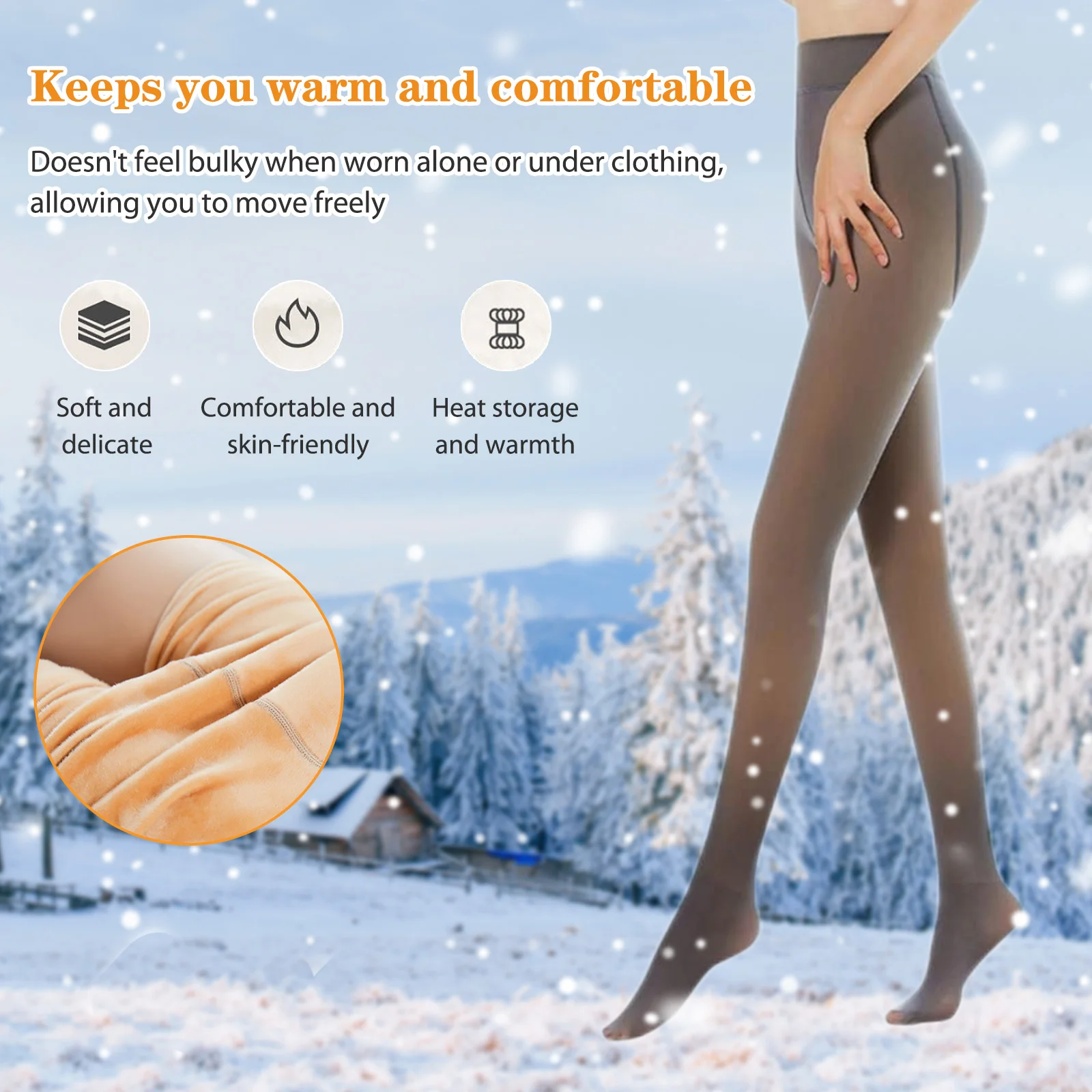 2pcs Winter Woman Pantyhose Translucent Wool Sock Pants Winter Stocking