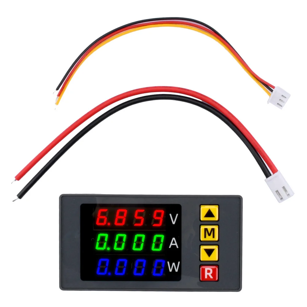 Unbranded DC Power Monitor Digital DC 0-100V 10A LED Voltmeter Ammeter – 4-Bit Display For Power Monitoring 4-bit LED Display Voltmeter