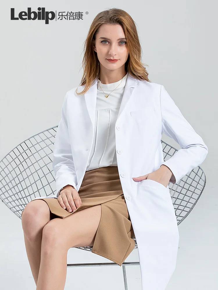 Female white coat long sleeve male doctor elastic antibacterial medical students oral beauty hospital work clothes