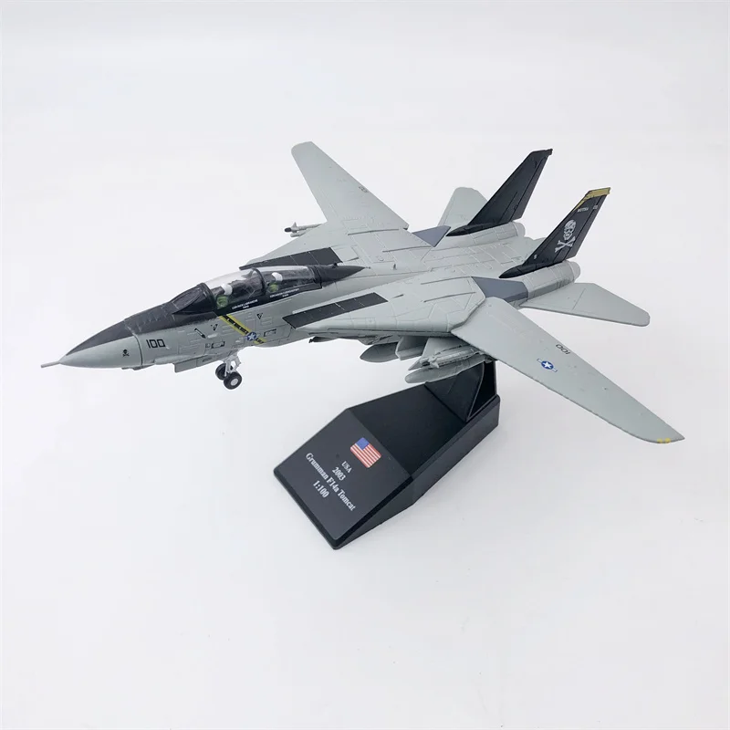 1:100 Scale F14 F-14B Tomcat Military Combat Aircraft Simulation Alloy Die Cast The Plane Model  Immutable Wing Collection Toys 2