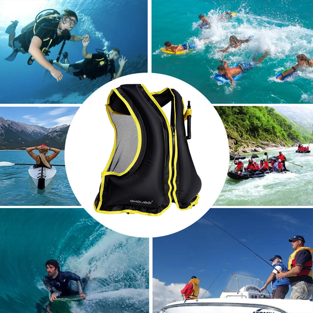 Inflatable Snorkeling Vest Breathable Inflatable Buoyancy Vest Floating Life for Snorkeling Swimming Kayaking Boating