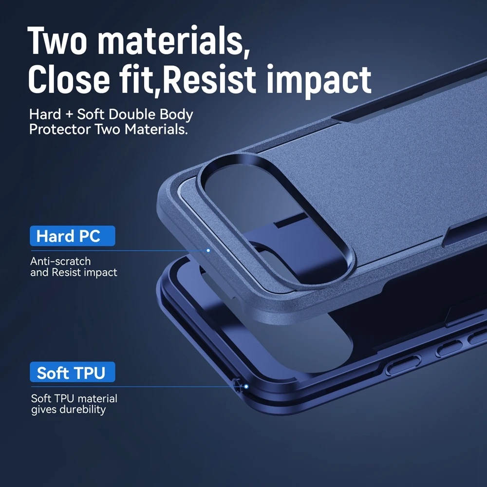 Shockproof Armor Defender Phone Case - Hybrid Hard Protective Cover