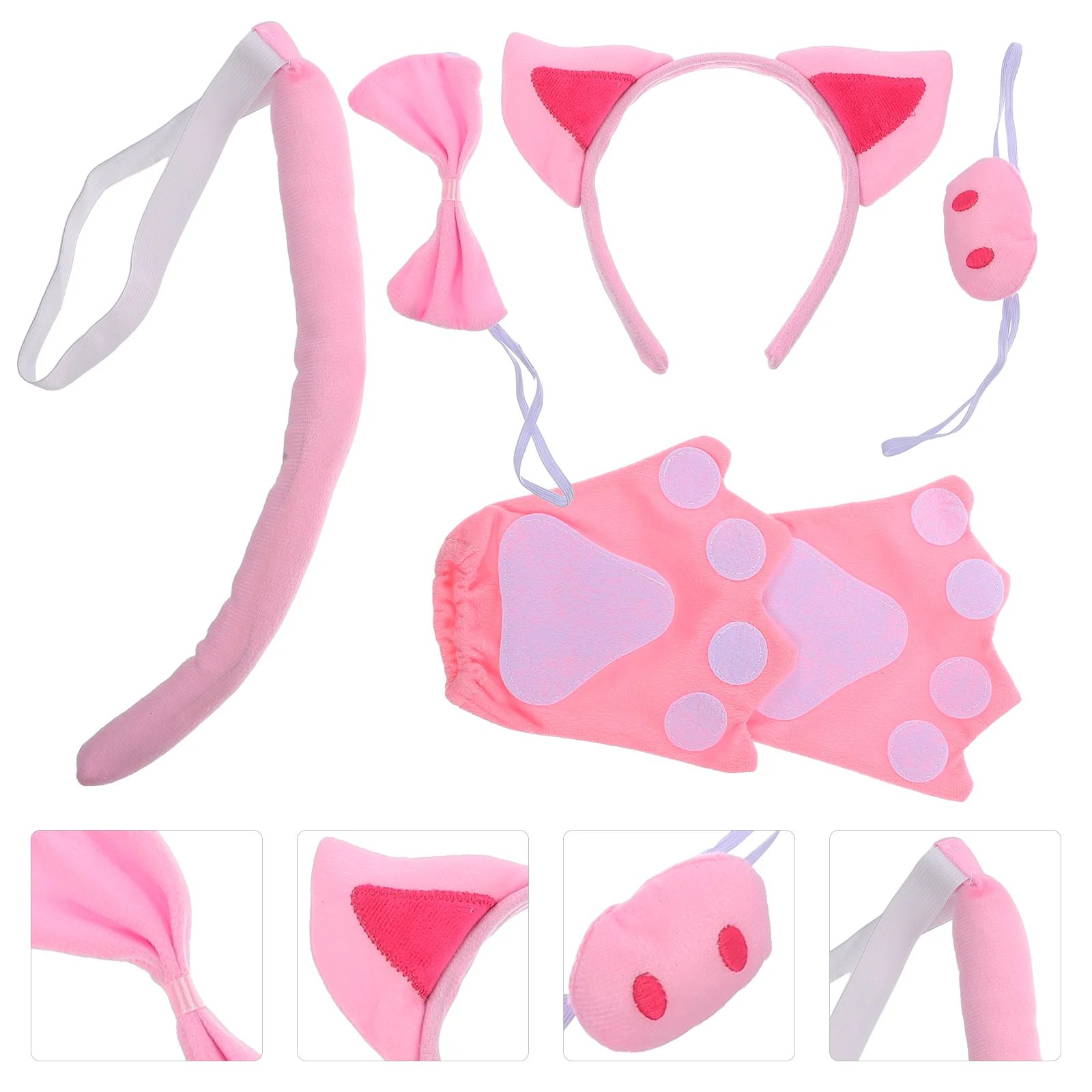 

Cosplay Animal Costume Tail Decor Kids Suit Props Tails Ears Headband Pig Party