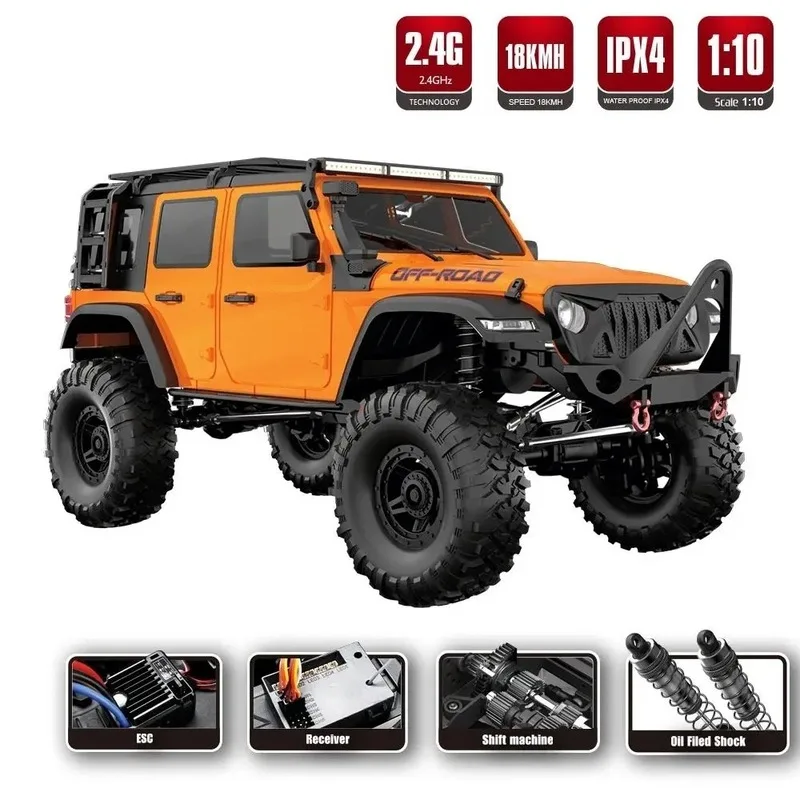 Hb1:10 R1011 Full Size Remote Control Model Car High Speed Off-Road Climbing Toy Car Upgrade 2.4g Rock Crawler 4wd Toys Boy Gift 2