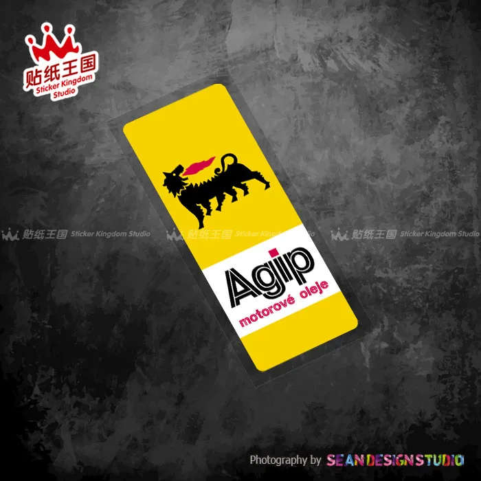 Autocollant Agip Eni 3M Imperméable Brillant - Logo Lubrifiants - Déco Voiture Moto