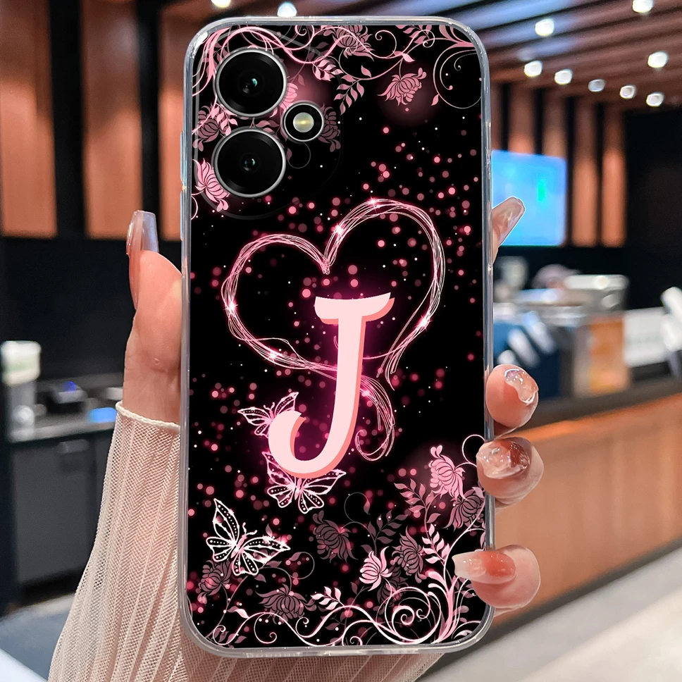 Luxury Letters Pattern Soft TPU Clear Silicone Anti-Drop Phone Case