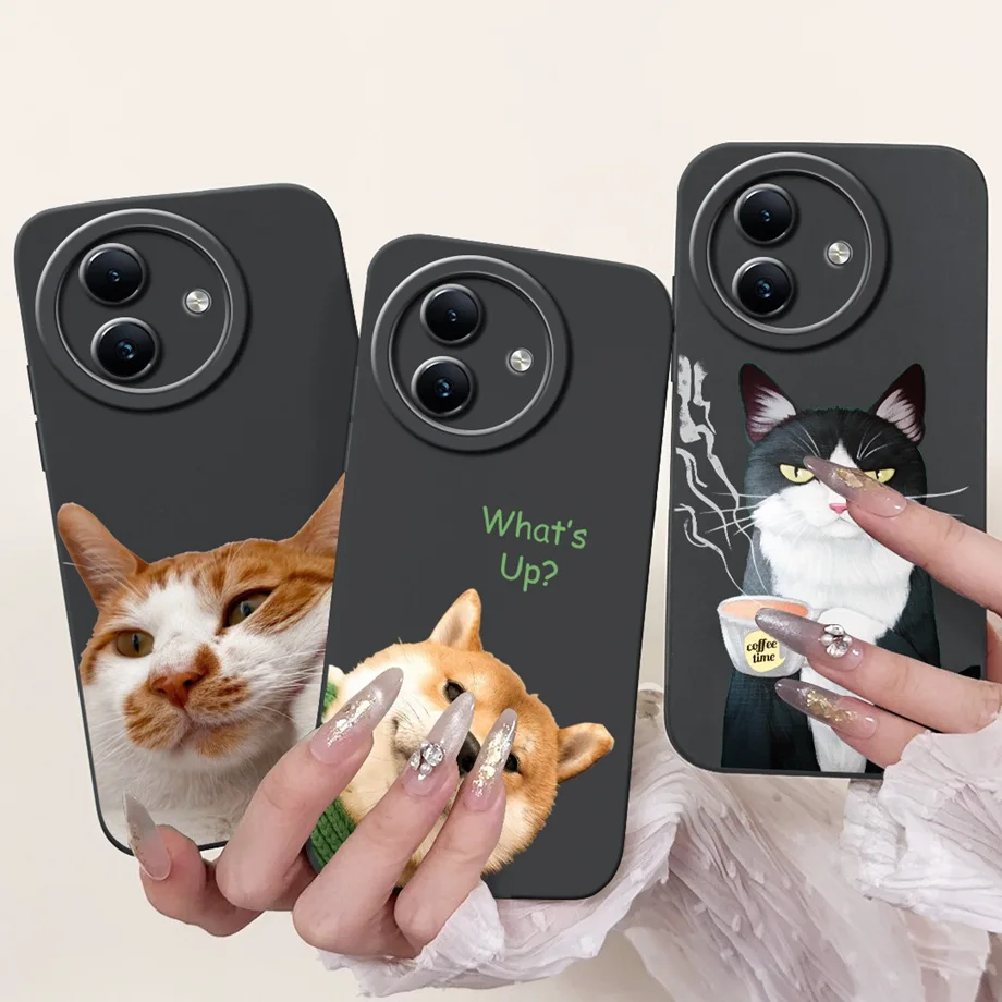 Soft Silicone Panda Dragon Cat Astronaut Design Phone Case Cover