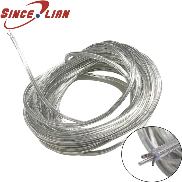 Transparent 2core Wire With Steel Rope Load-bearing OD 5mm Restaurant  Hanging Light Line Lamp Power