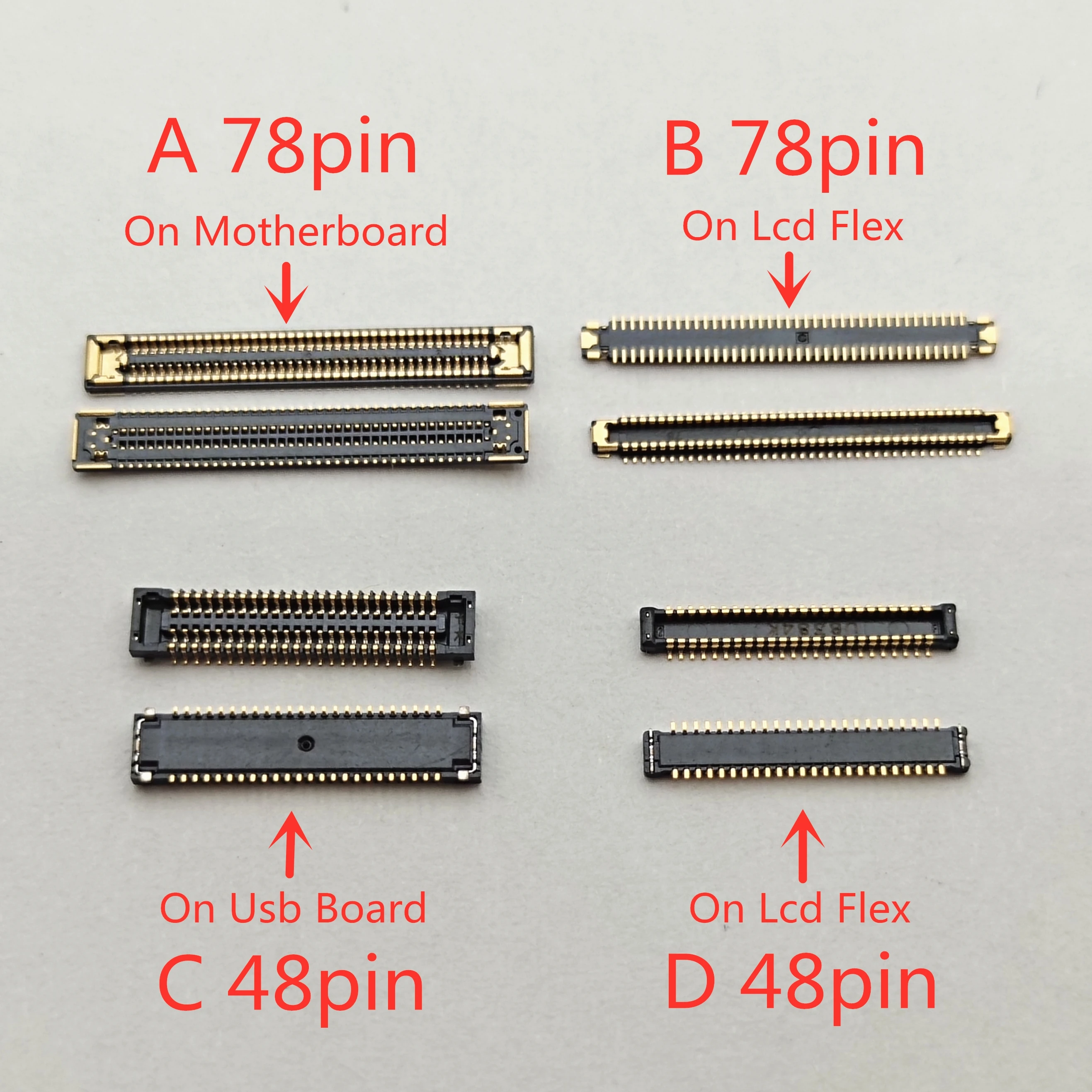 

10pcs LCD Display Screen Flex FPC Connector For Samsung Galaxy A12 A125 A125F M12 M127 M127F USB Charger Charging Plug 48-78 Pin