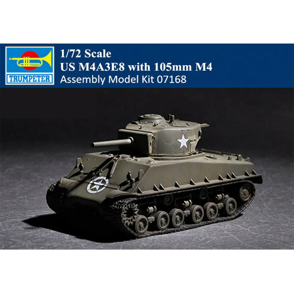 

Trumpeter 07168 1/72 США M4A3E8 танк с 105 мм M4 бочка модель бронированный автомобиль комплект TH10456