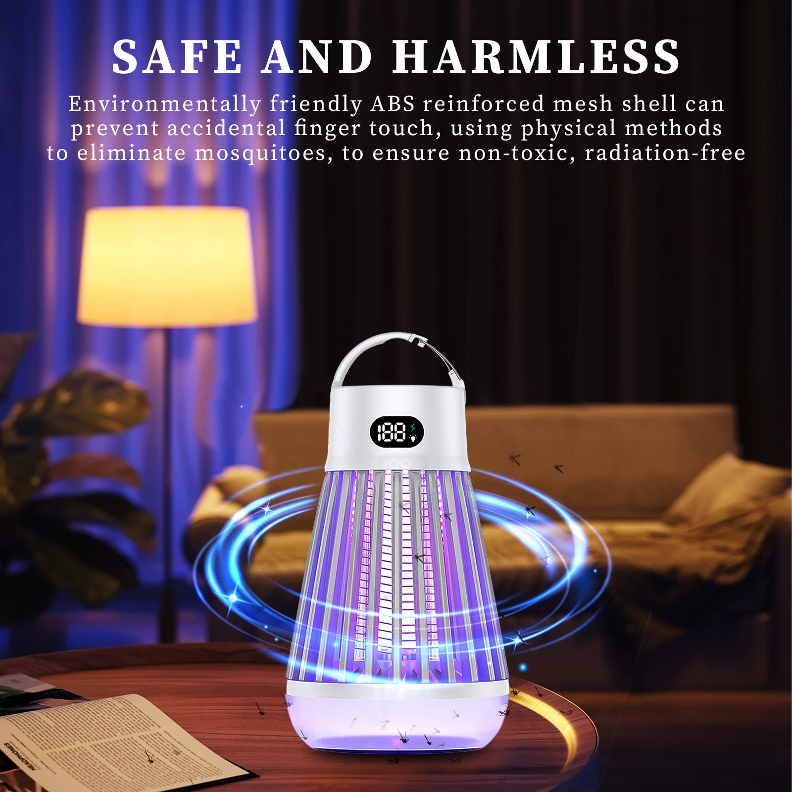 Non-toxic Portable Rechargeable Electric Mosquito Killer Lamp