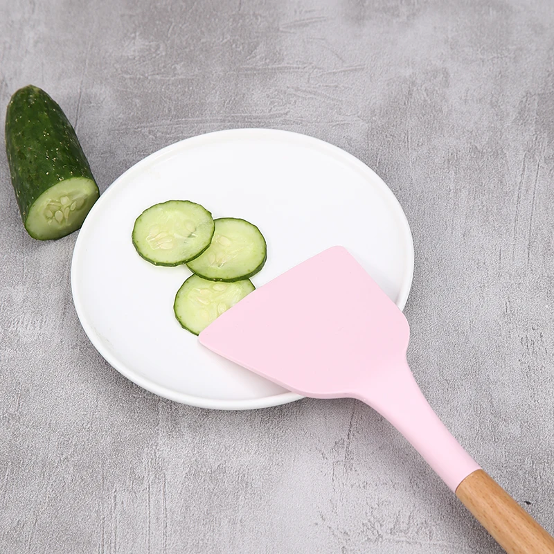 Silicone Non-Stick Cooking Utensil Set with Spatula and Pizza Shovel