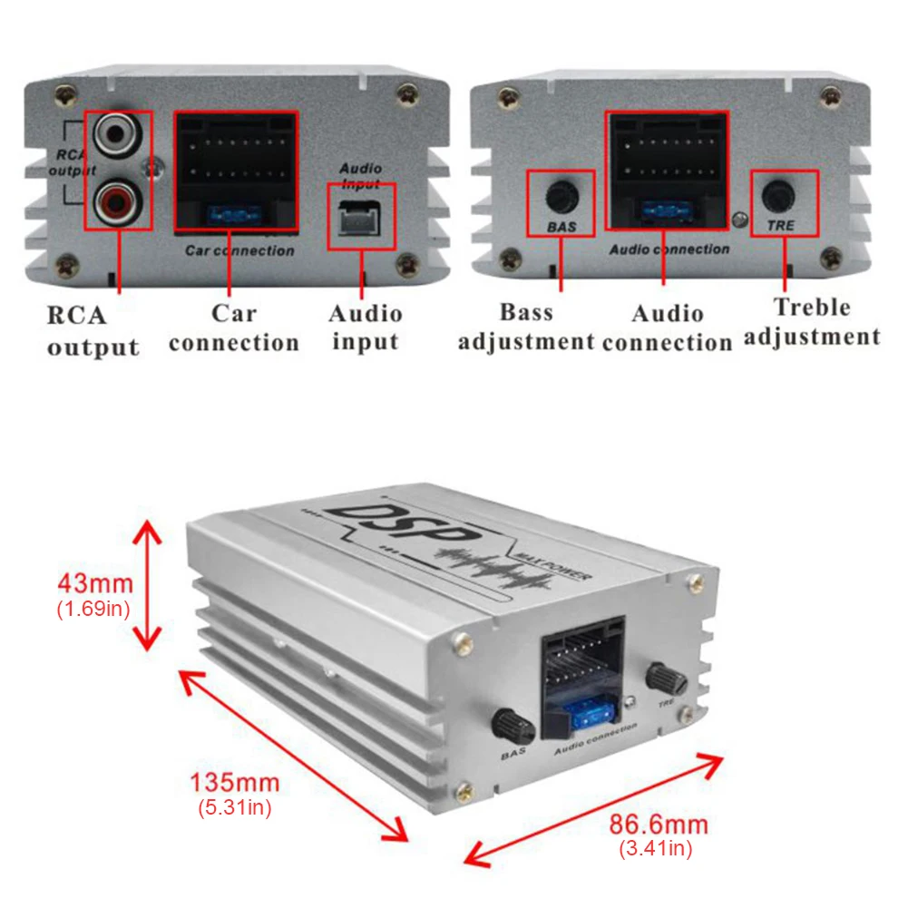 Audio Digital Sound Processor 4 In 6 Out Car Audio Digital Signal Processor DSP Car Equalizer for Enhancement