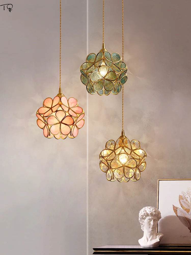 

Nordic Flower Petal Glass Pendant Lights Cherry Blossom Led Hanging Lamp Art Decor Home Kitchen Light Fixtures Porch Dining Room