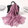 Chiffon Scarves Spring Summer Silk Scarf Fashion Women Solid Color Long Soft Wrap Bandana Muslim Shawl Beach Sunscreen Hijab 1