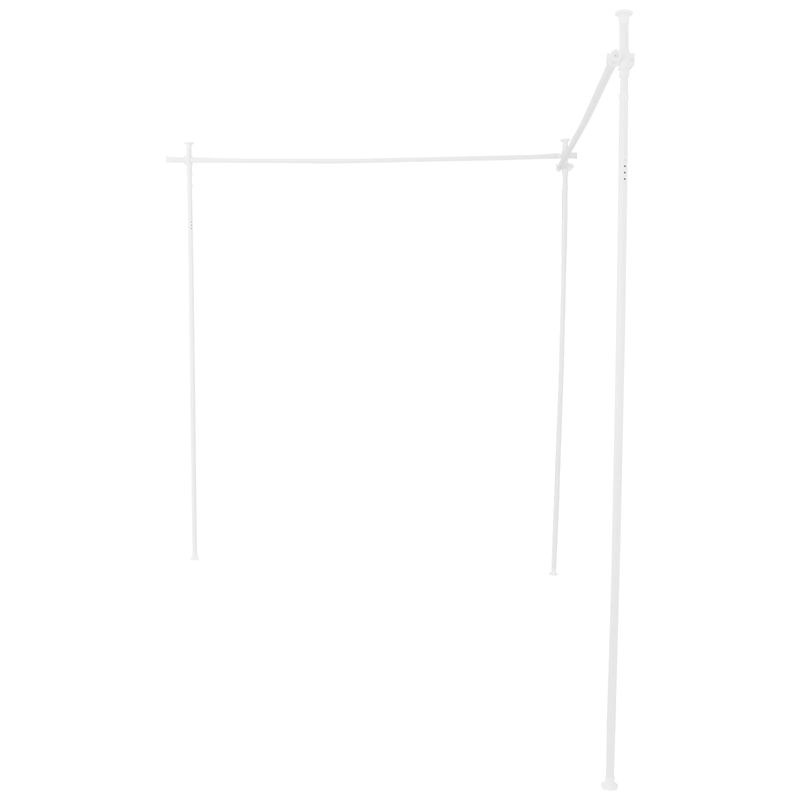 Ausziehbare Raumteilerstange ohne Bohren, verstellbarer vertikaler Vorhangständer, Höhe 122–305 cm, 3 vertikal und 2 horizontal – Detail 4