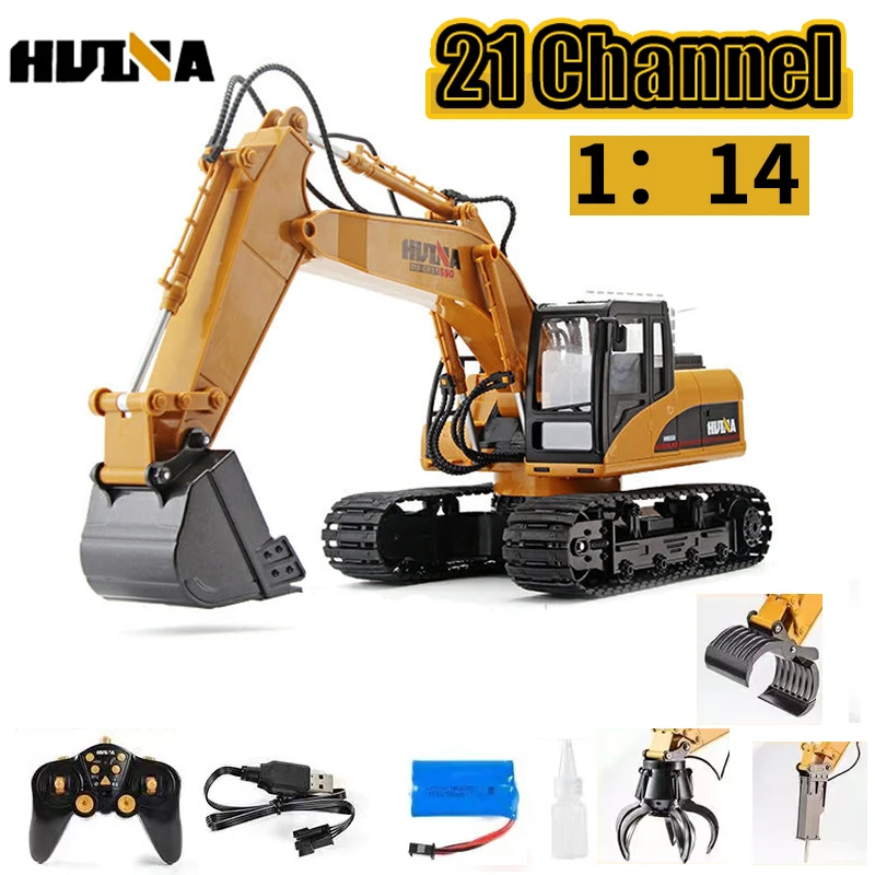 Huina 550HD 1:14 Alloy 21 Channel Remote Control Excavator Metal Version 2.4G Wireless Large Construction Vehicle Excavator Toys 2