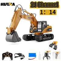 Huina 550HD 1:14 Alloy 21 Channel Remote Control Excavator Metal Version 2.4G Wireless Large Construction Vehicle Excavator Toys 2