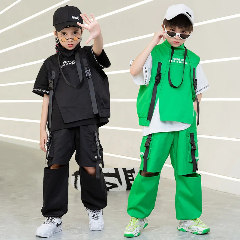 Children's Hip Hop Work Suit Autumn Girls' Hip Hop Trendy Clothes Boys' Breaking Performance Clothes Children's Walk Show