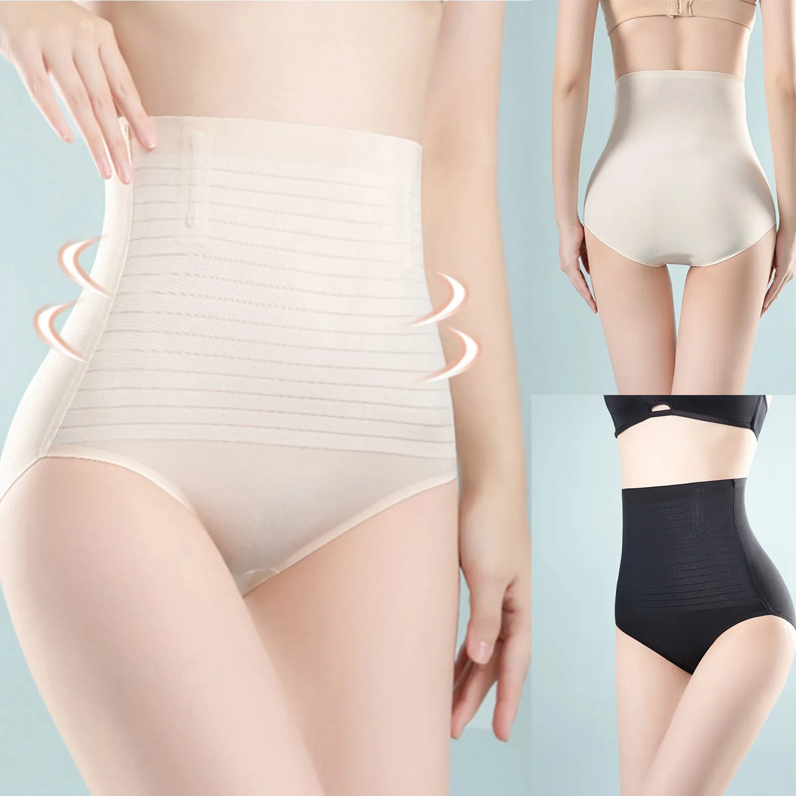 

Women's 1 Piece Tight Fitting Solid Color High Waist Postpartum Shaping Underpants 2024 Comfortable Breathable Thin Style Briefs