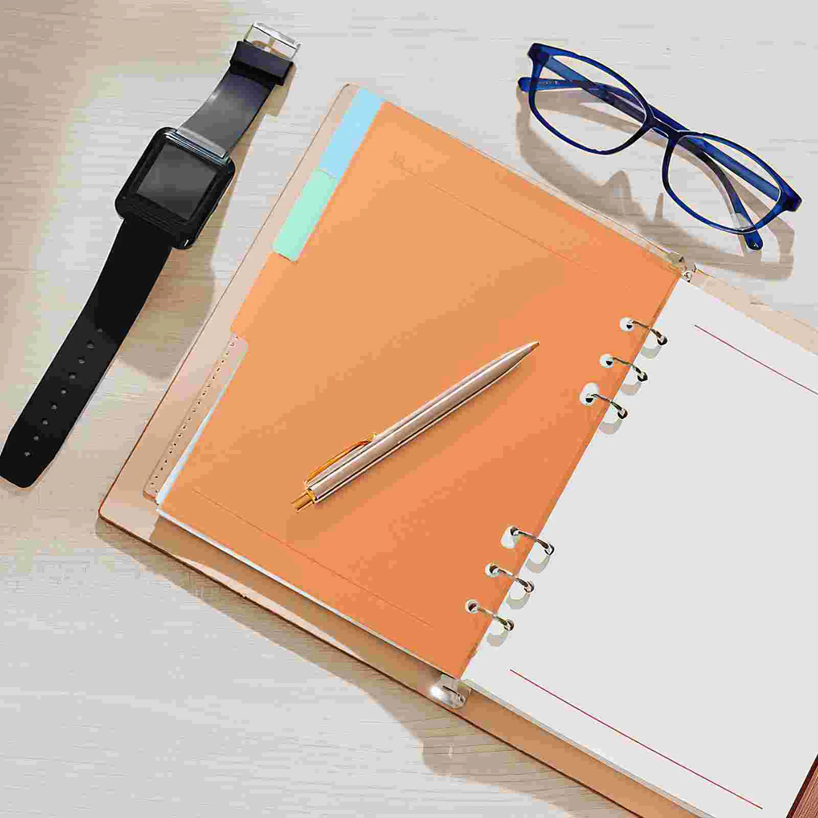 플라스틱 라벨 인덱스 바인더 분배기, A5 사이즈 노트북 플래너용, 탭 분배기 구멍