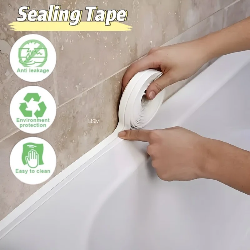 Shower Bath Sealing Tape Strips PVC Self Adhesive Waterproof Wall Sticker for Bathroom Kitchen Seal Caulk Strip Sink Mold Proof