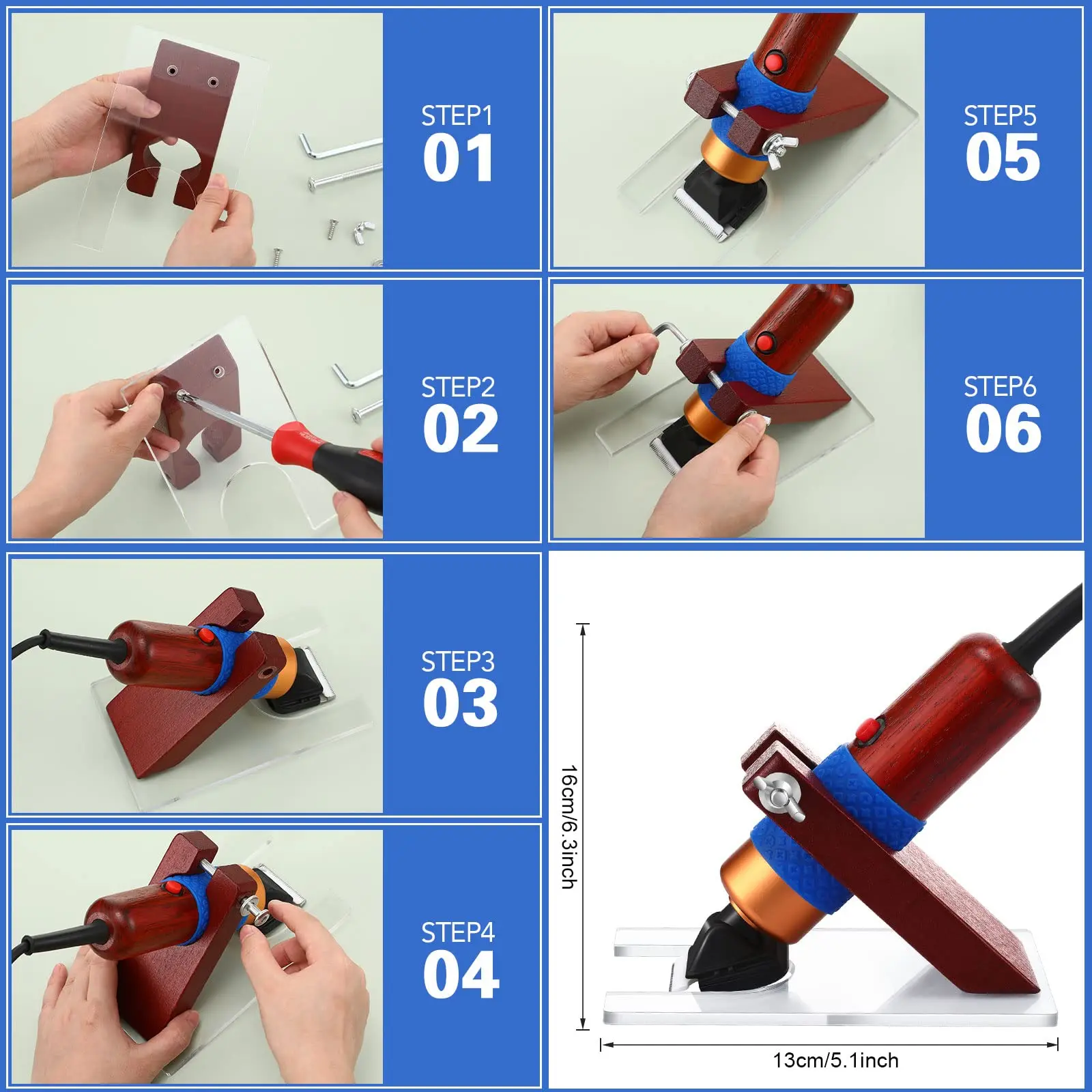 Carpet Trimmer With Wooden Shearing Guide Carpet Carving Machine Electric Speed ​​Adjustable Shears Scissors For Rug Tufting Gun 3