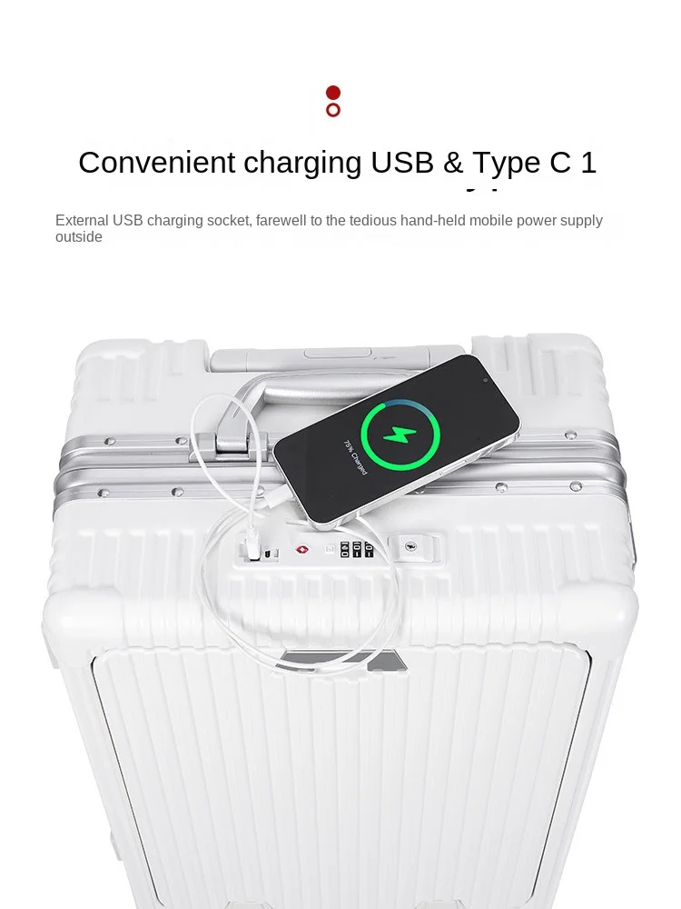 18-Inch Boarding Travel Box Multi-Functional Luggage  Aluminum Frame Password Luggage Trolley Suitcase Business Computer Bag