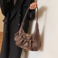 sac de luxe femme sac bandoulière femme sac de marque luxe femme DistMurcia-Sacs à main plissés vintage pour femmes, sac hobo rétro, design de luxe, grande capacité, initié, hiver, nouveau, 2024 2