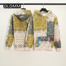 OLOMM2022 Mens Hoodies Streetwear Vibe Oversize Fleece Couple Sweatshirt