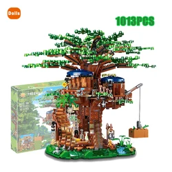 Maison d'arbre en blocs de construction, 1013 pièces, nouveau modèle d'arbre, avec figurines, briques, jouets éducatifs pour enfants, bricolage, en Stock 