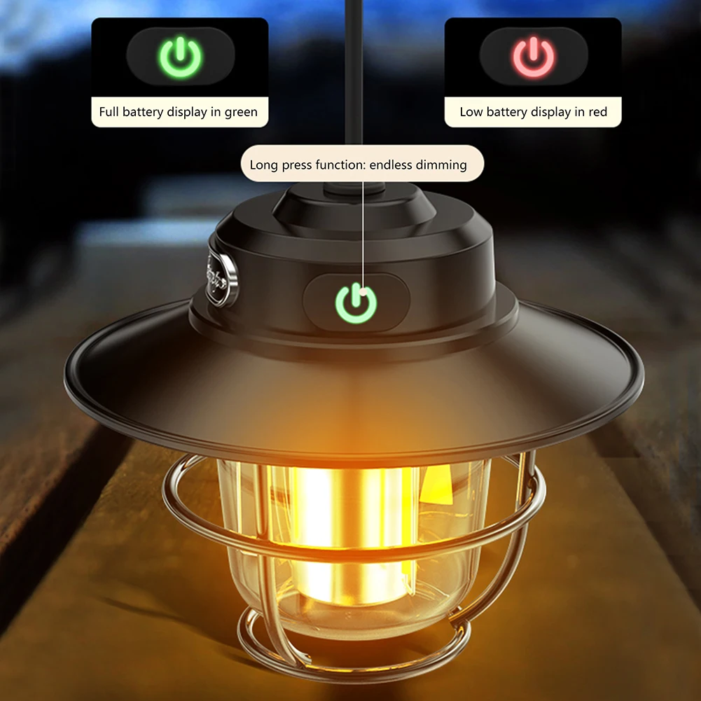 Rechargeable Usb Led Camping Lantern Stepless Adjustment - Temu