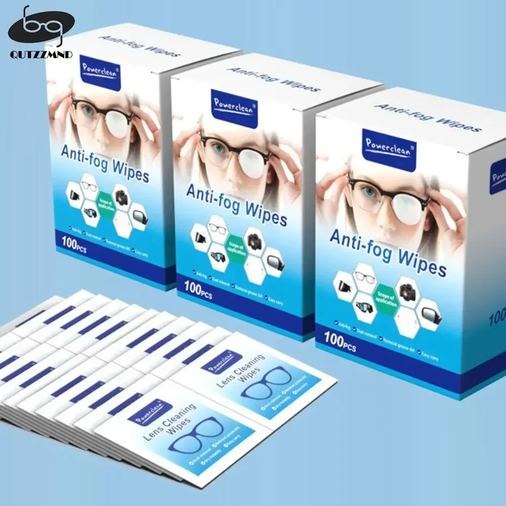 Glasses Cleaner Wet Wipe Disposable Anti Fog Misting Dust Remover Cleaning Lens Wipes Sunglasses Phone Screen 100Pcs/Box