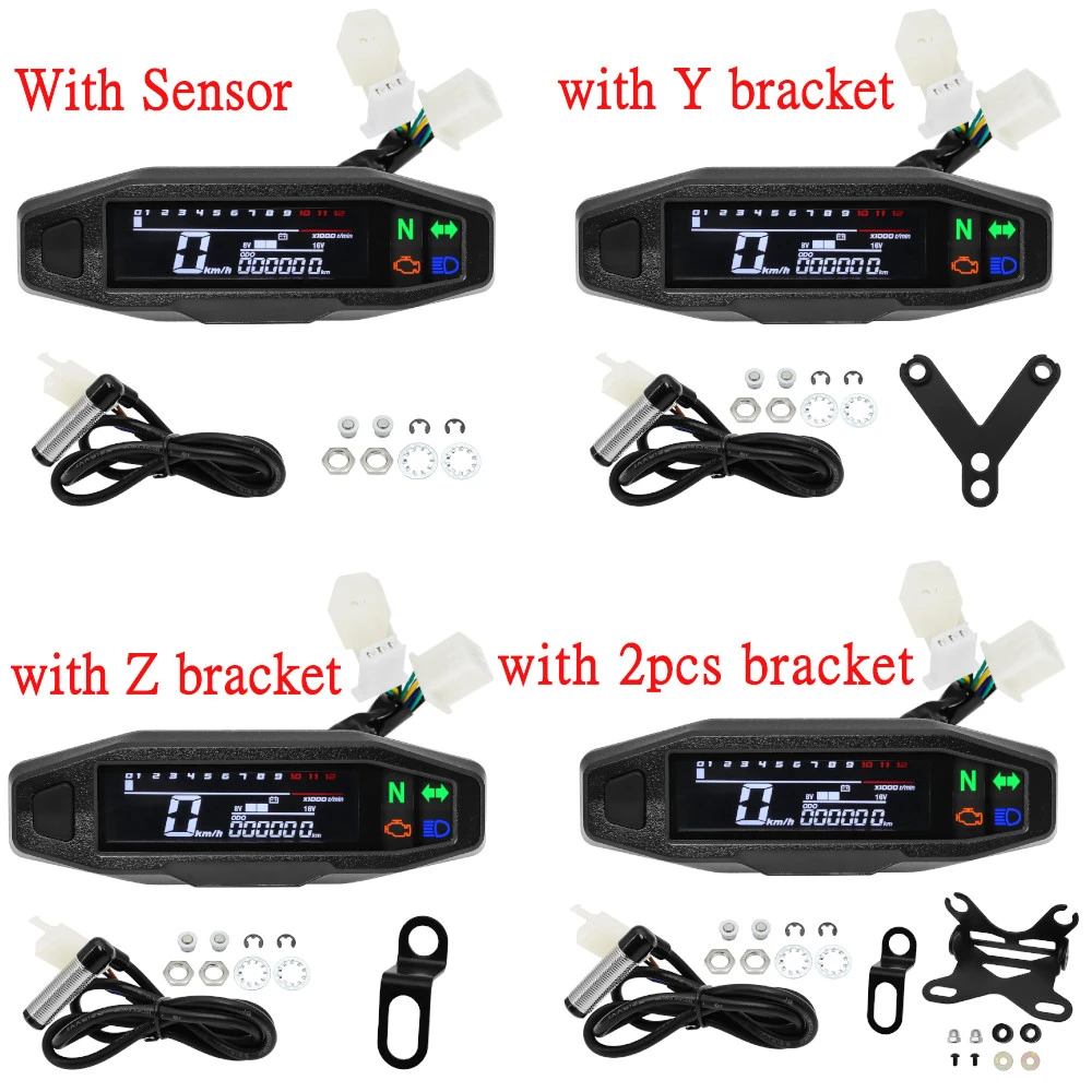 HD Universal Mini RPM Gauge Motorcycle Meter Speedometer Digital Odometer Electric Injection