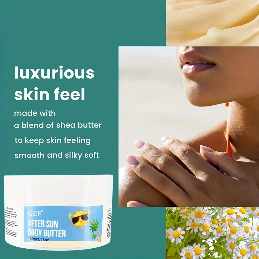 GZE After Sun Lotion Moisturizer and Hydrating Body Butter with Shea Butter, Whipped Shea Body Butter for Dry Skin 3