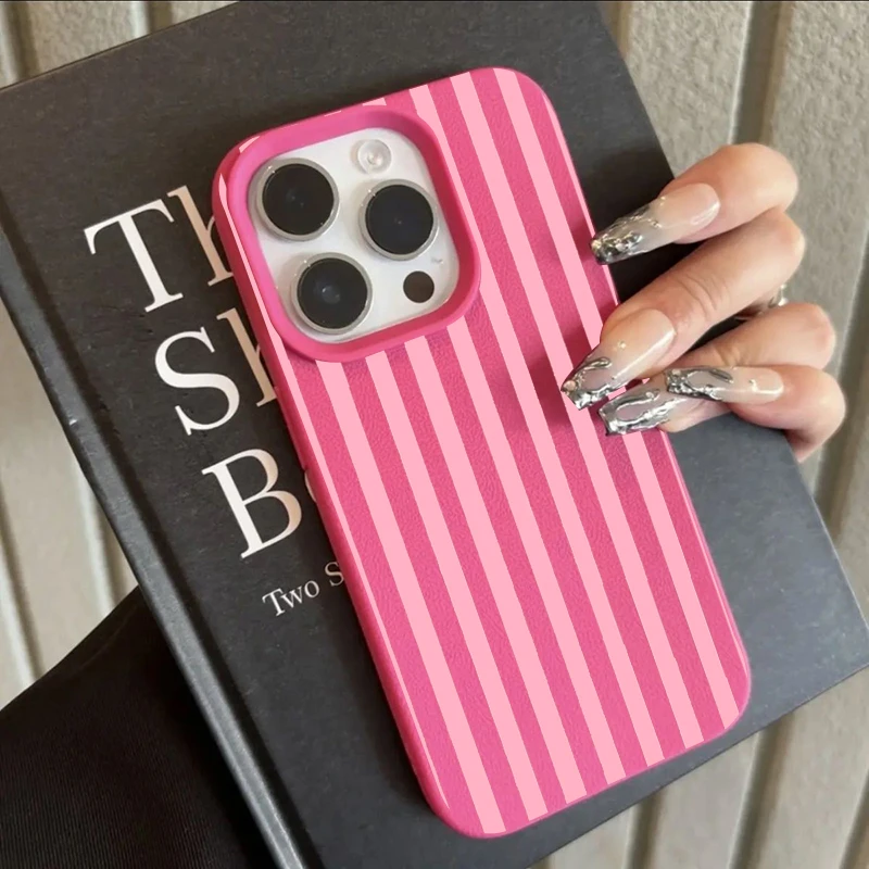 ตัวเลือกสินค้า เคสโทรศัพท์มินิมอล ลายทางสีสันสดใส สำหรับ iPhone ทุกรุ่น