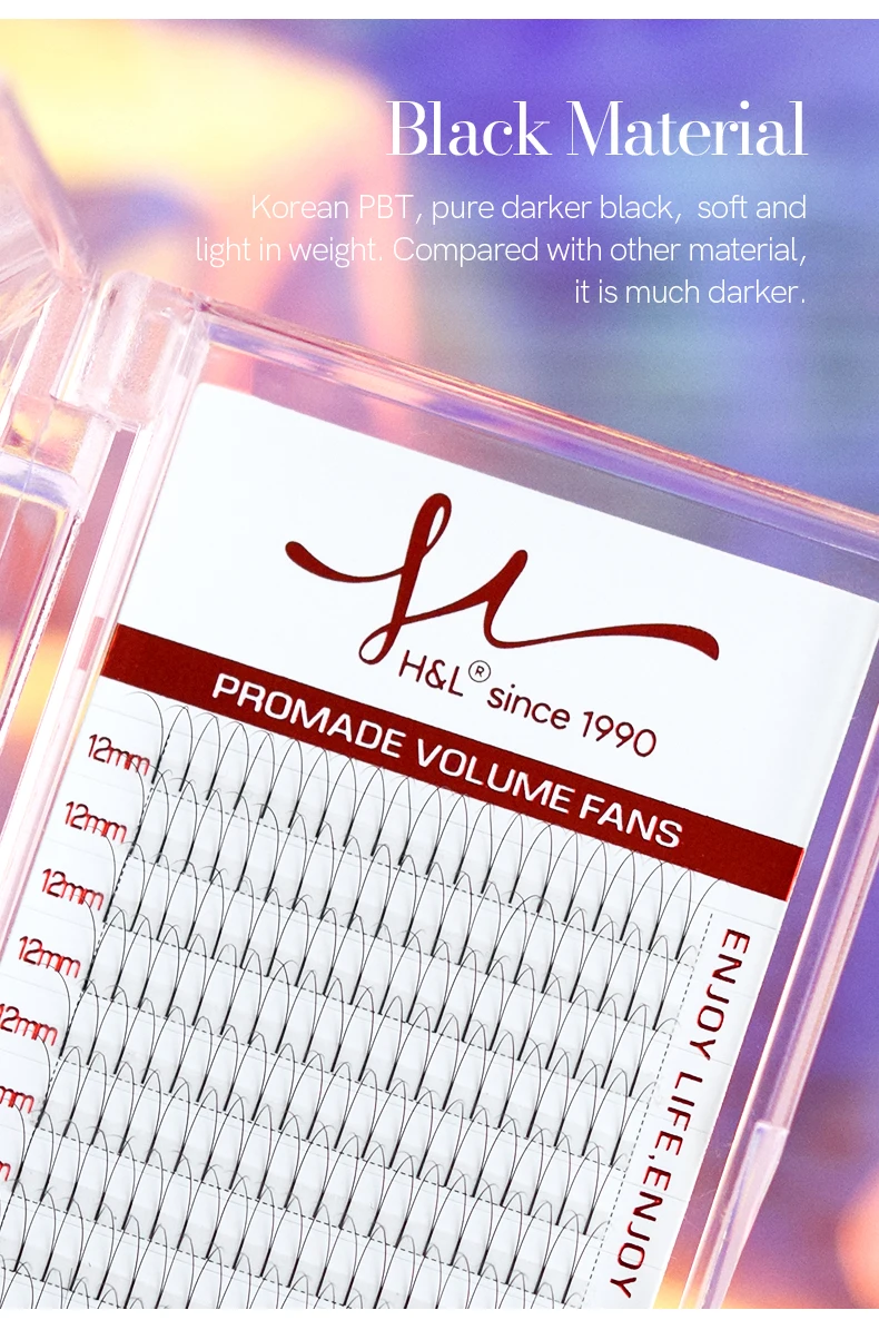 H&L SINCE 1990 Vorgefertigte Volumenfächer mit langem Stiel, 3D 4D 5D, langer Stiel, russisches Volumen, professionelle Wimpernverlängerung, künstlicher Nerz – Detail 4