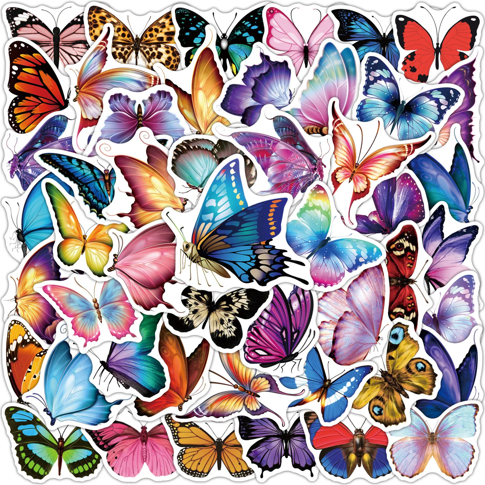 

10/30/50pcs Animal Graffiti Sticker Cartoon Paper Laptop Phone Luggage Guitar Waterproof Children's Butterfly Vinyl Sticker