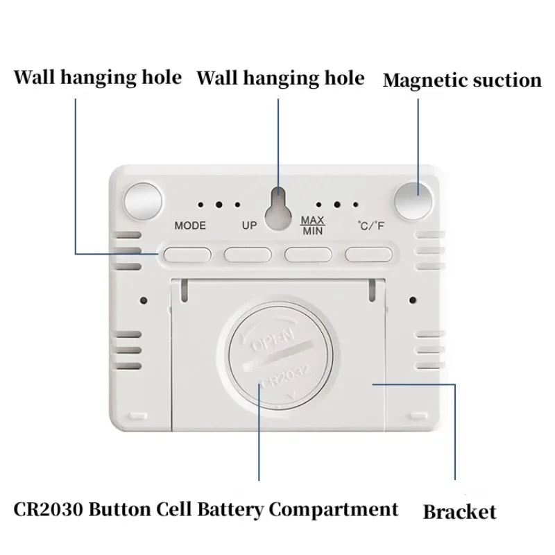 3.7 Inch Large LCD Digital Wall Clock Humidity Thermometer Calendars Display Magnetic Mounted Alarm Clock Living Room Decoration digital wall clock wall clock digital display clock