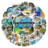 50pcs Outdoor Fishing Logo Stickers Decals Decoration Scrapbook Suitcase Luggage Motorcycles Bike Waterproof Graffiti Sticker 4