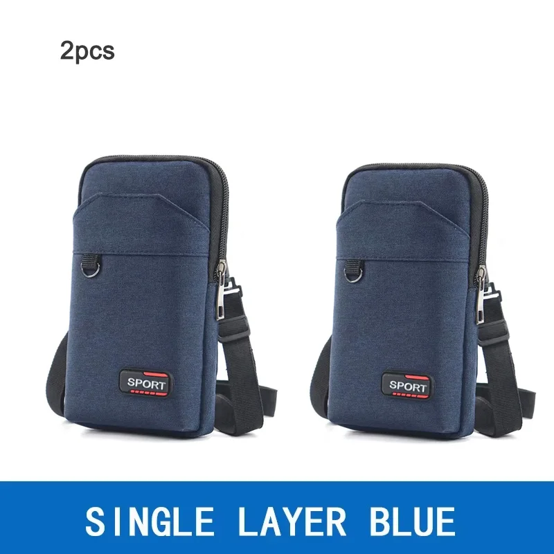 Waterproof Men's Double Layer Waist Bag with Crossbody Strap