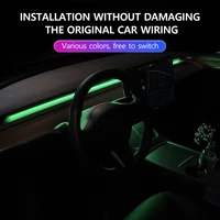 133CM Full Coverage LED Dashboard Ambient Light APP LED RGB Center Console Strips Neon Lighting for Tesla Model Y 3 2017-2024 - Image 6