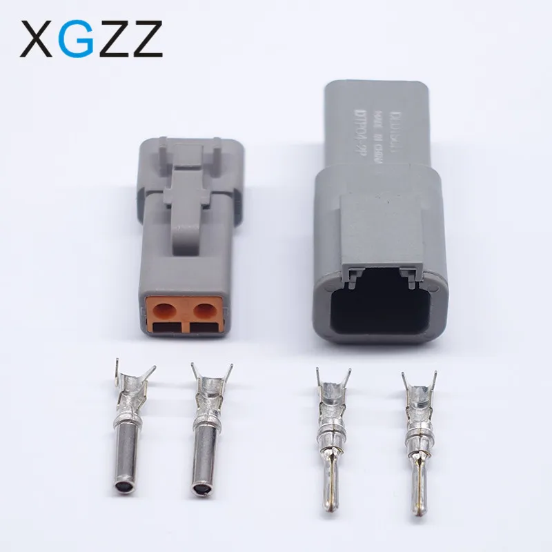 Deutsch DTP Gray 2 Pin Male Female Waterproof Electrical Auto Connector DTP06-2S DTP04-2P