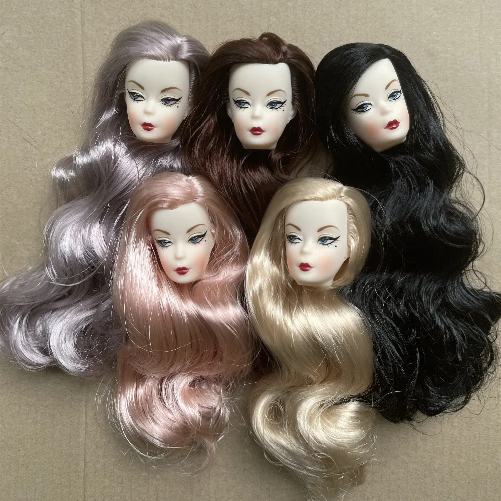 

Винтажная форма для лица ST, 1/6 головок для кукол MENGF, цветные головы для кукол с волосами и тоном кожи, женские головы для кукол, макияж, качественная Кукольная голова, детали для рукоделия