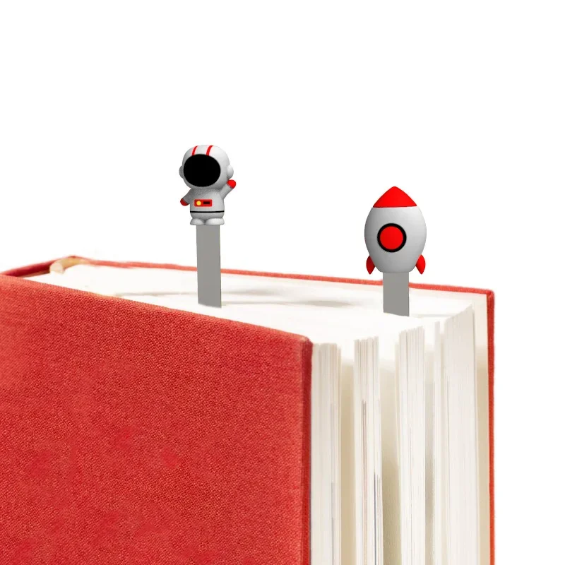3D Space Rocket Bookmark Astronaut Metal Bookmarks Creative Stationery Gift for Students Who Love Reading metal bookmark,bookmarks stationery supplies